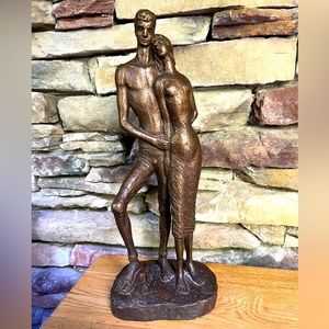 VTG Young Lovers Edward Schillaci Statue 1965 MCM Austin Productions Brutalist